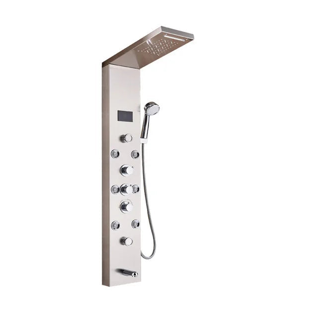 Colonne de douche en Nickel Brossé LED - Lovinox Aqualium