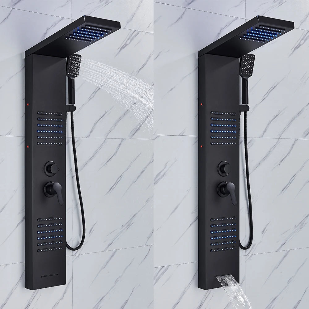 Lovinox Orion - Colonne de douche LED Inox Brossé ou Noir