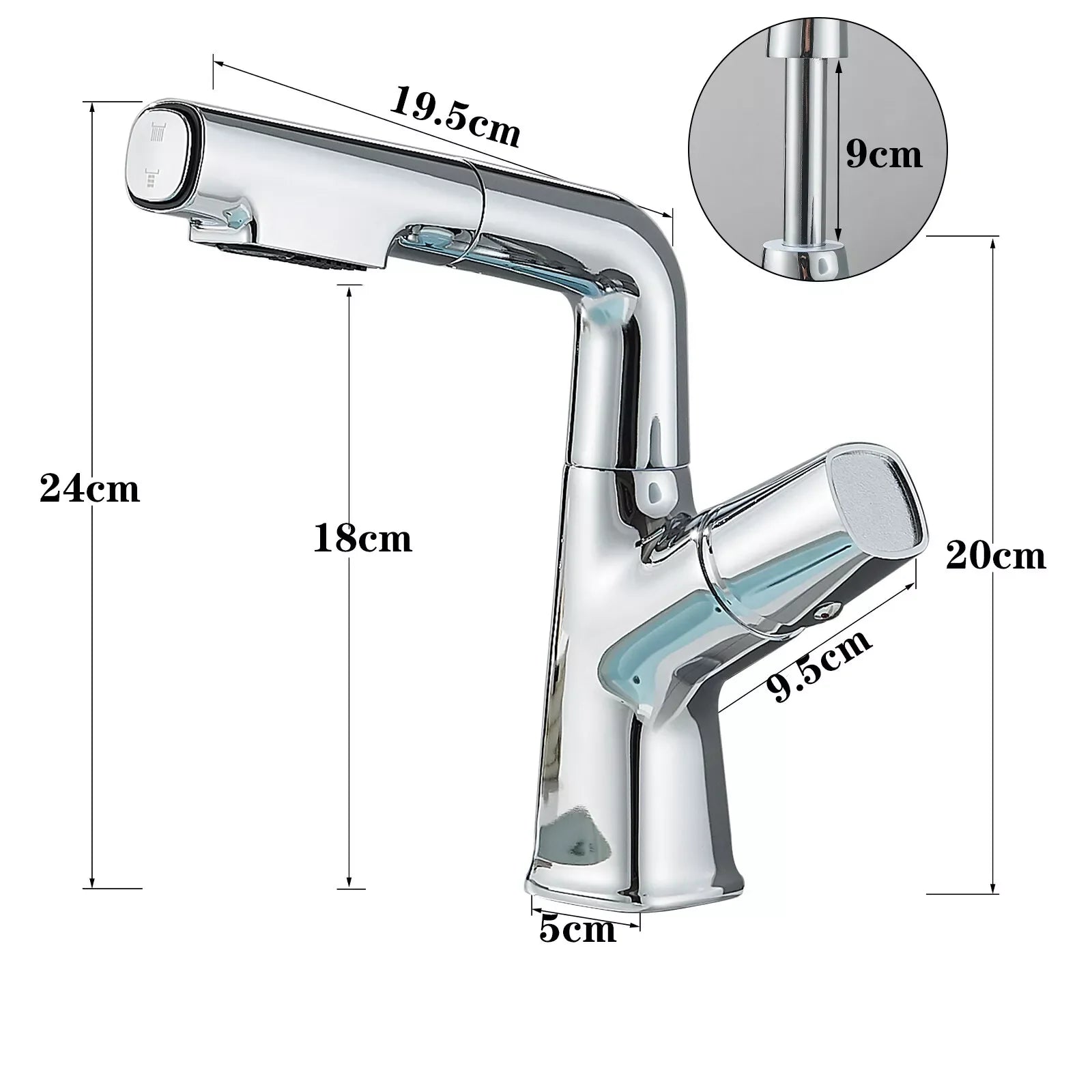 Mitigeur Lavabo Droit en Acier Inoxydable - Lovinox TUKA