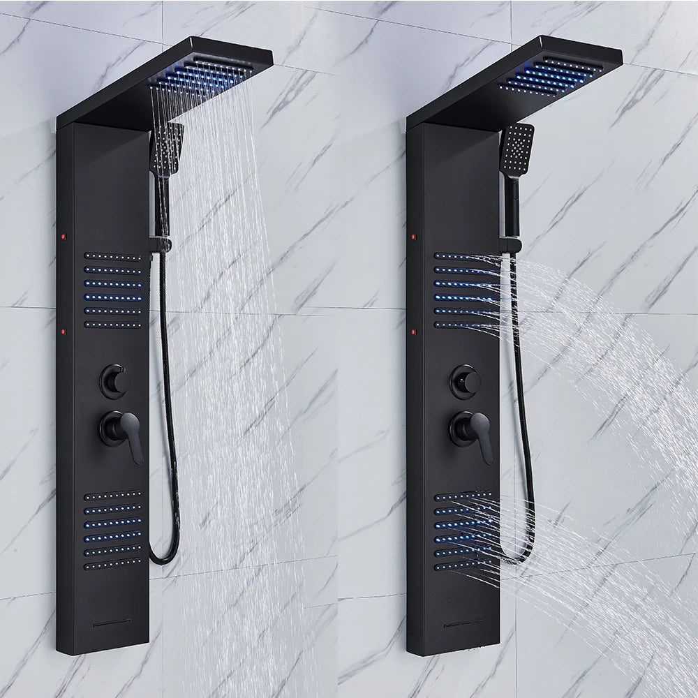 Lovinox Orion - Colonne de douche LED Inox Brossé ou Noir
