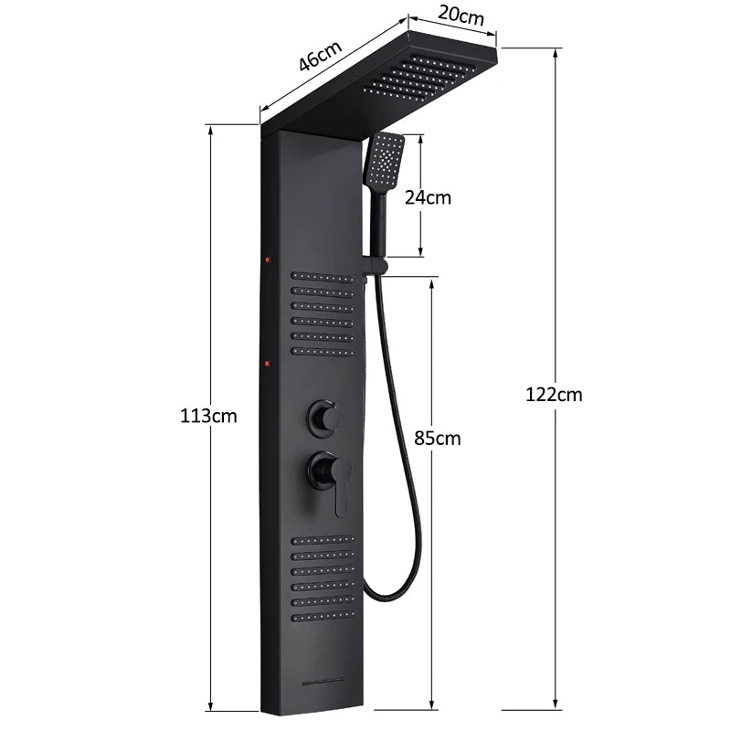 Lovinox Orion - Colonne de douche LED Inox Brossé ou Noir