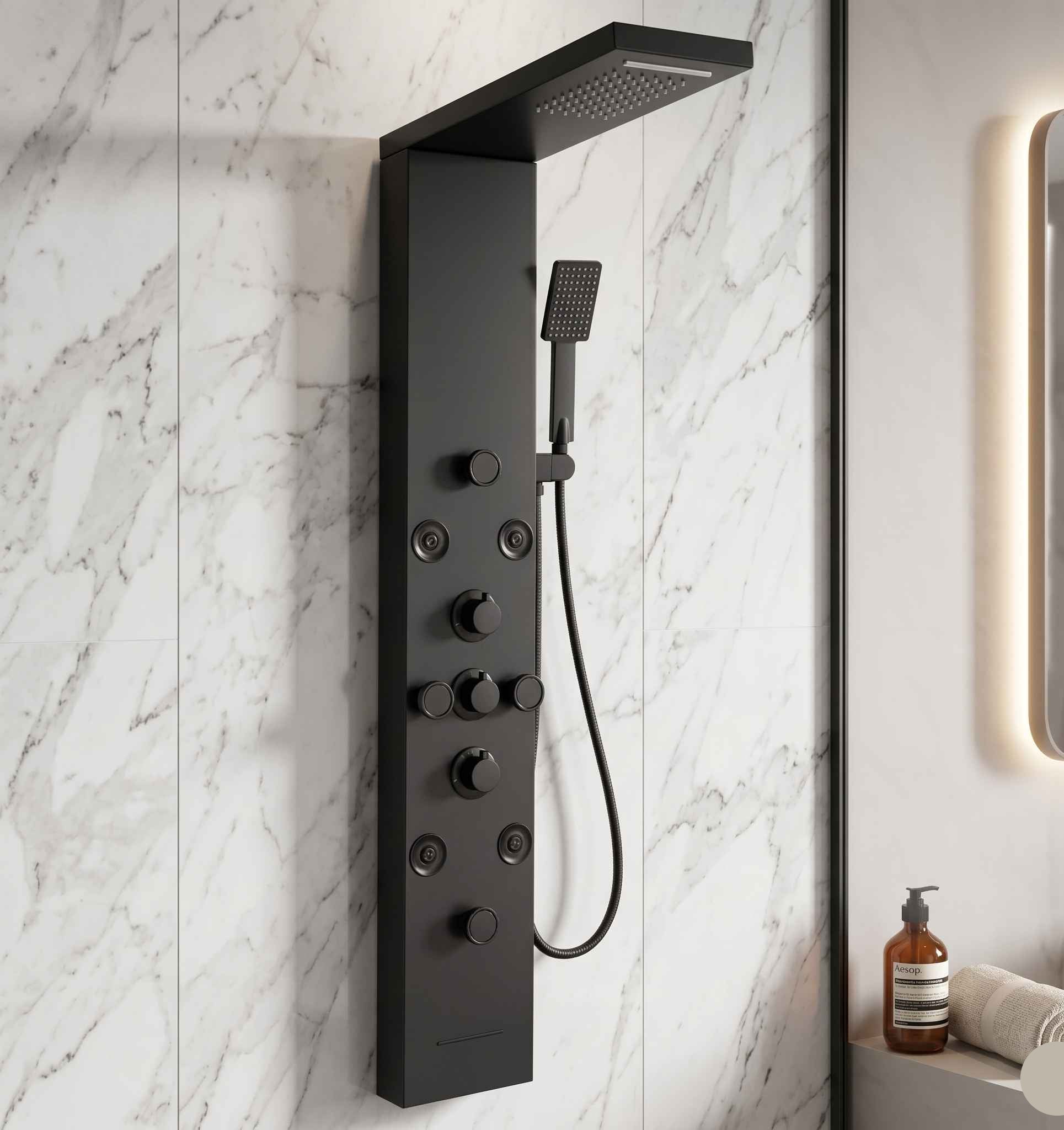 Lovinox Orion - Colonne de douche LED Inox Brossé ou Noir