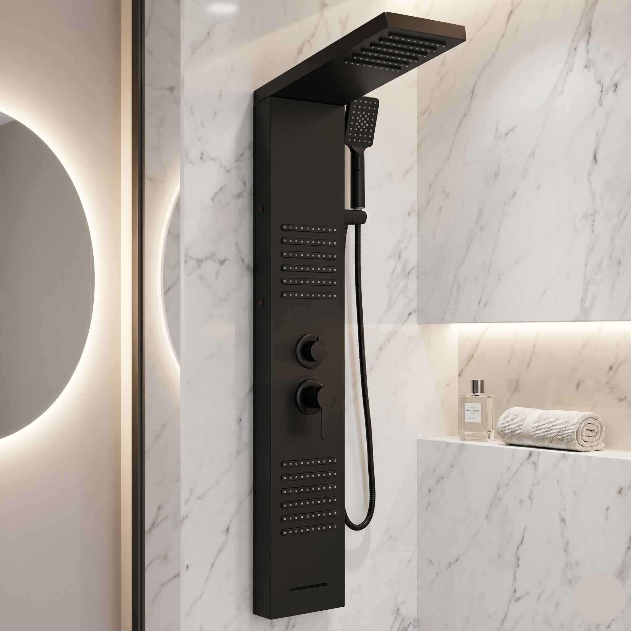 Lovinox Orion - Colonne de douche LED Inox Brossé ou Noir