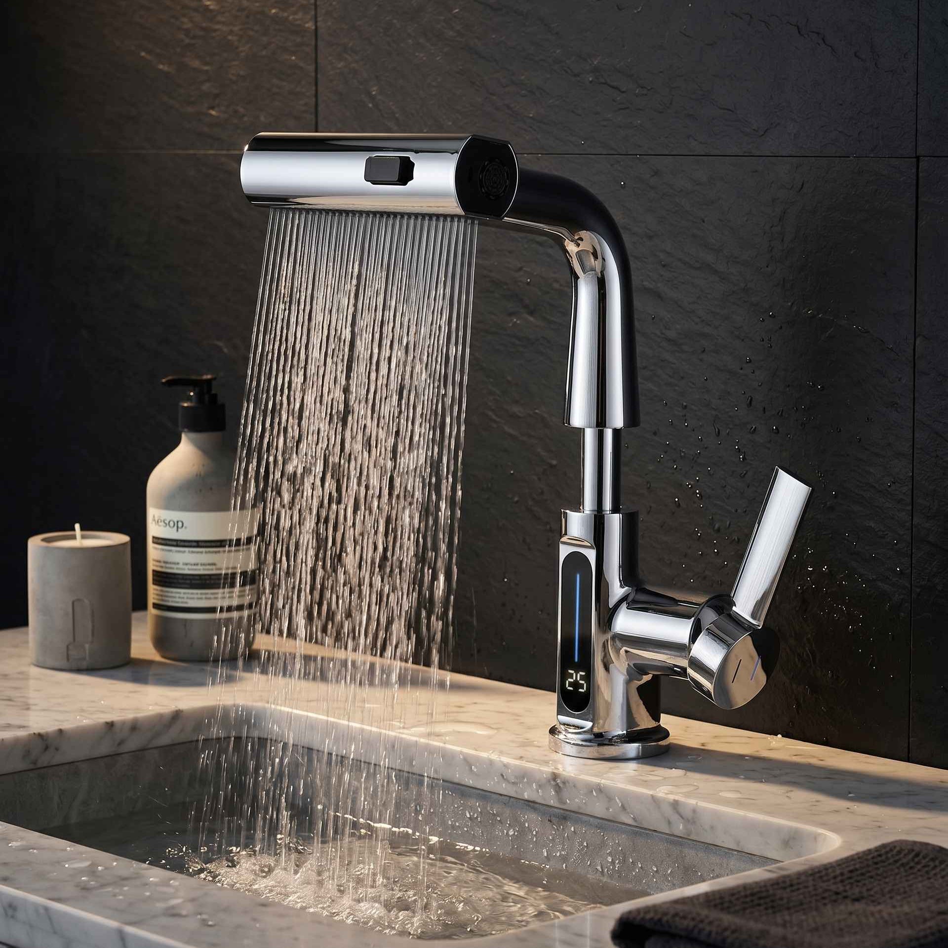 Mitigeur Lavabo Extractible avec Affichage Digital - Lovinox VELA