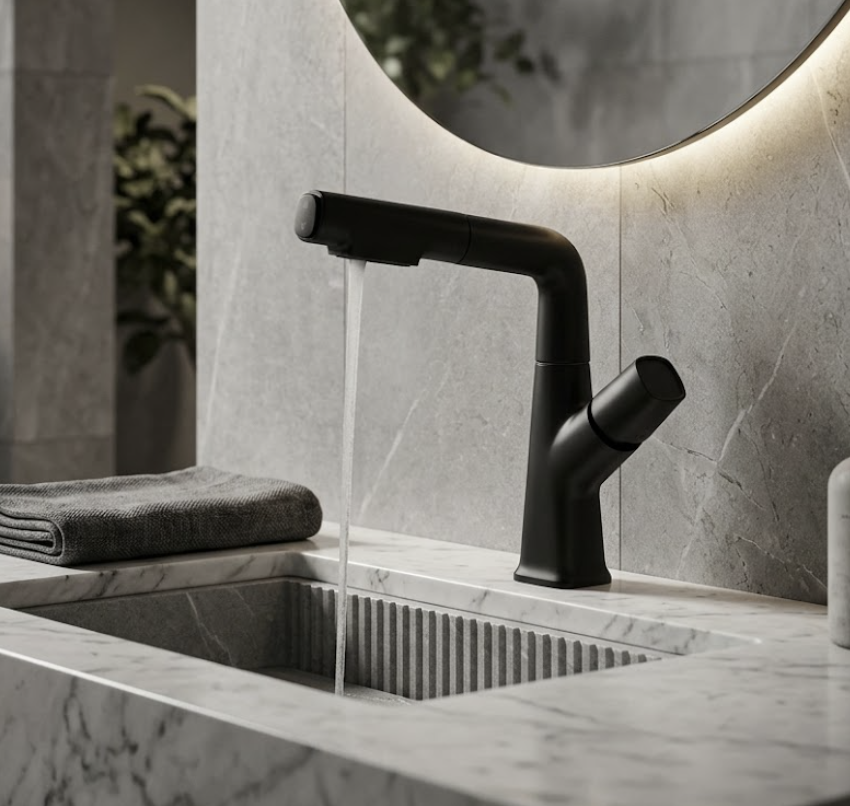 Mitigeur Lavabo Droit en Acier Inoxydable - Lovinox TUKA