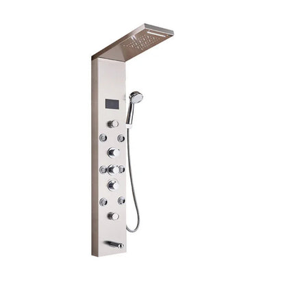 Colonne de douche en Nickel Brossé LED - Lovinox Aqualium