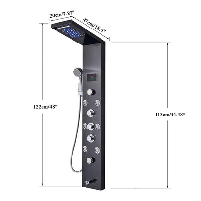 Colonne de douche LED hydromassante - Lovinox Hydropolis