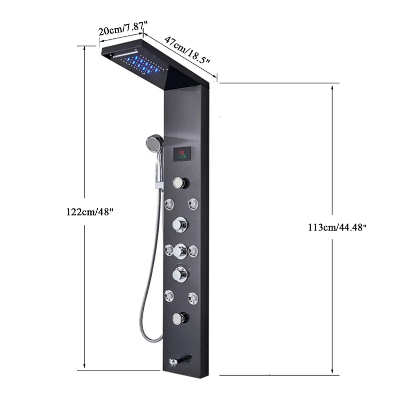 Colonne de douche LED hydromassante - Lovinox Hydropolis