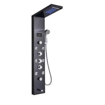 Colonne de douche en Nickel Brossé LED - Lovinox Aqualium
