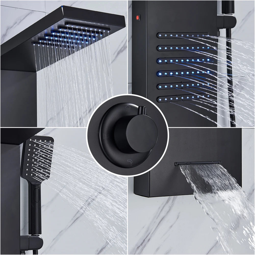 Lovinox Orion - Colonne de douche LED Inox Brossé ou Noir