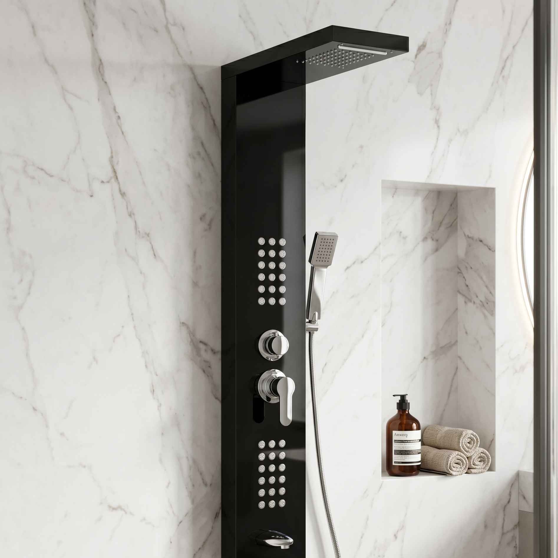 Lovinox Orion - Colonne de douche LED Inox Brossé ou Noir