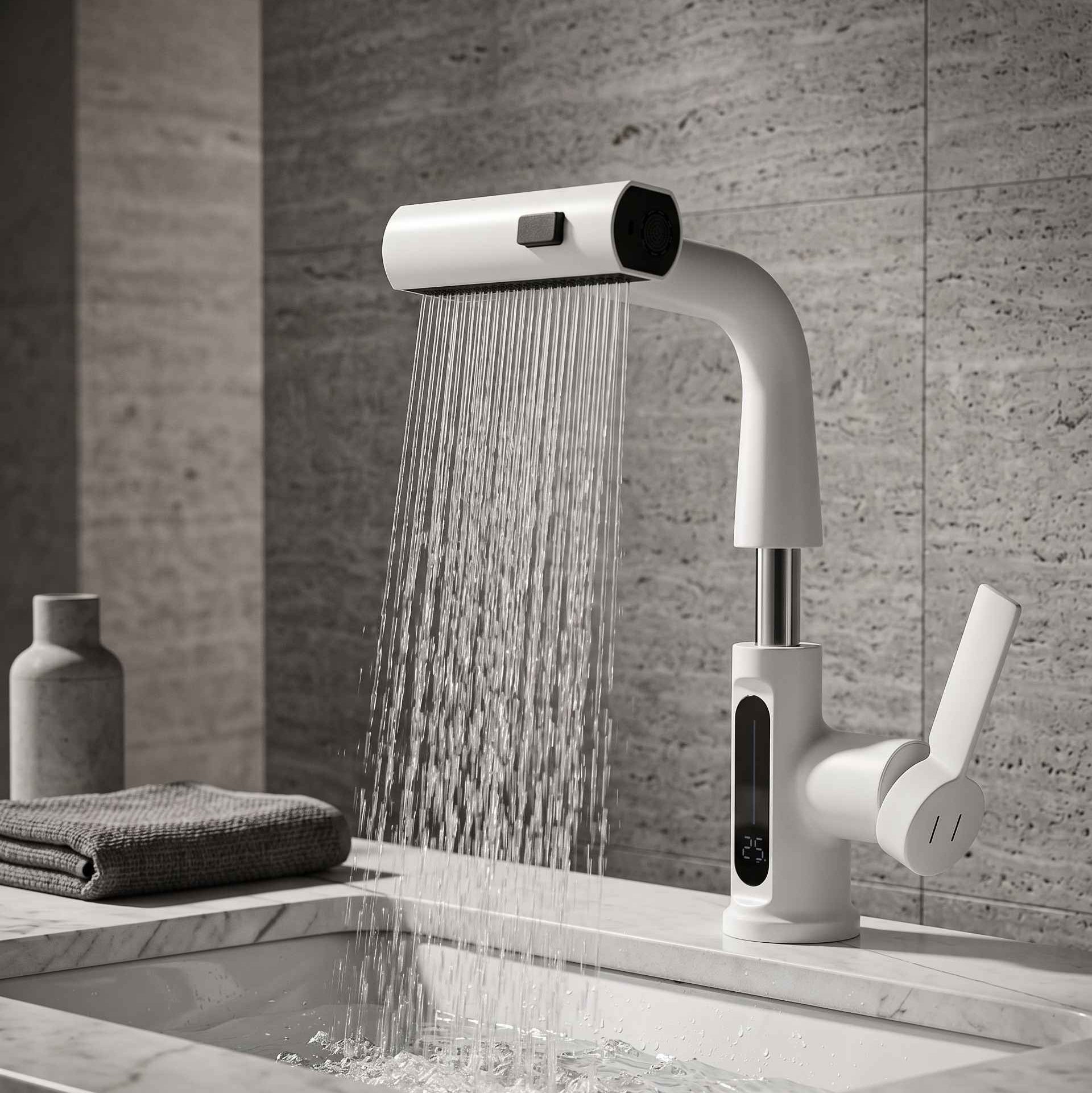Mitigeur Lavabo Extractible avec Affichage Digital - Lovinox VELA