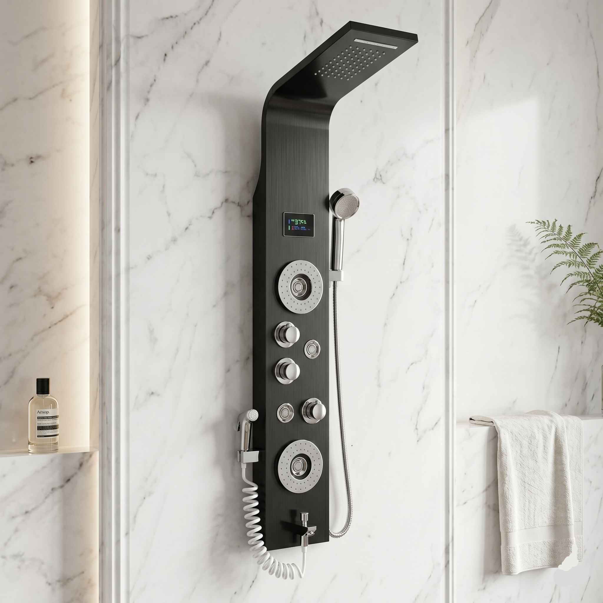 Colonne de douche hydromassante Design Courbée - Lovinox Elypse