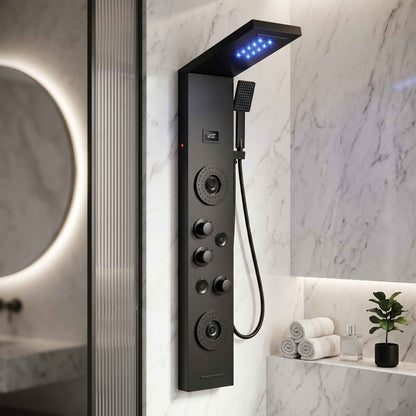 Colonne de douche LED hydromassante - Lovinox Hydropolis