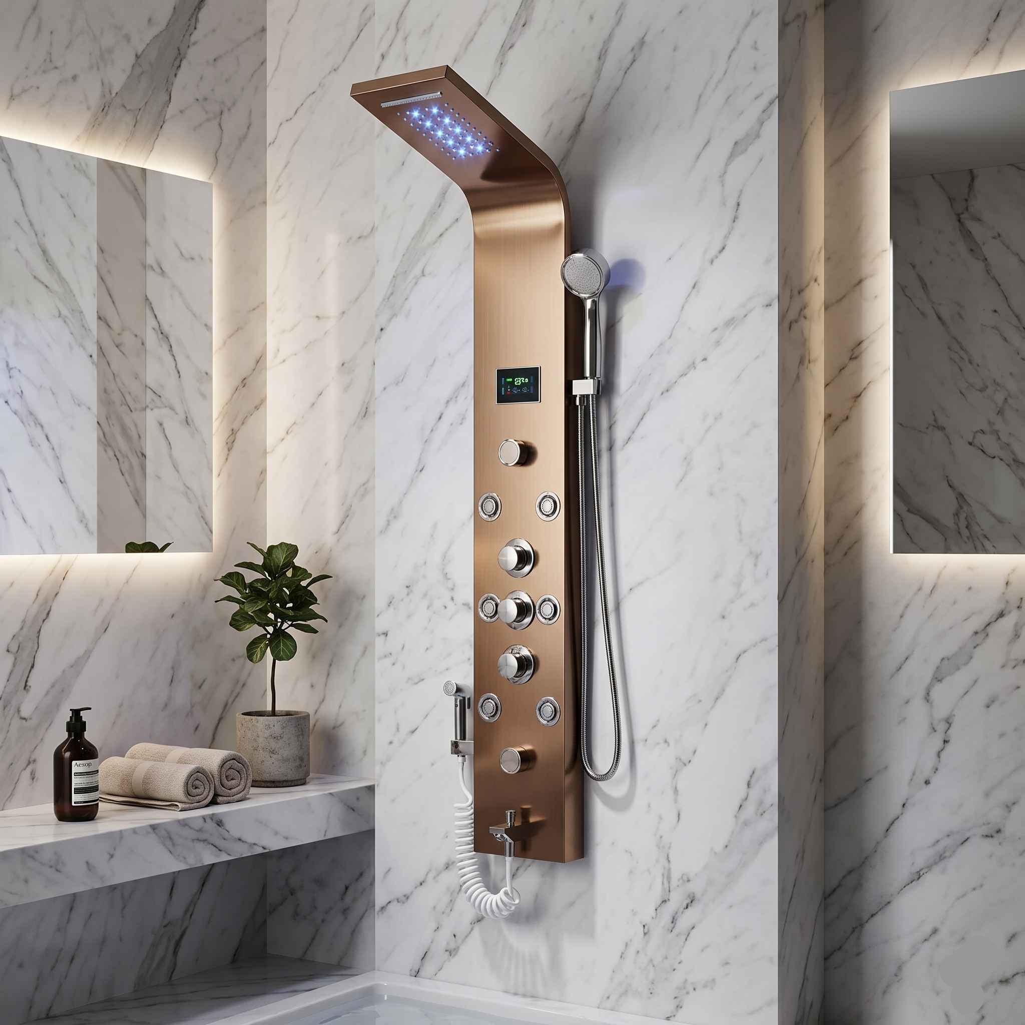 Colonne de douche LED Premium Courbée - Lovinox Altesse