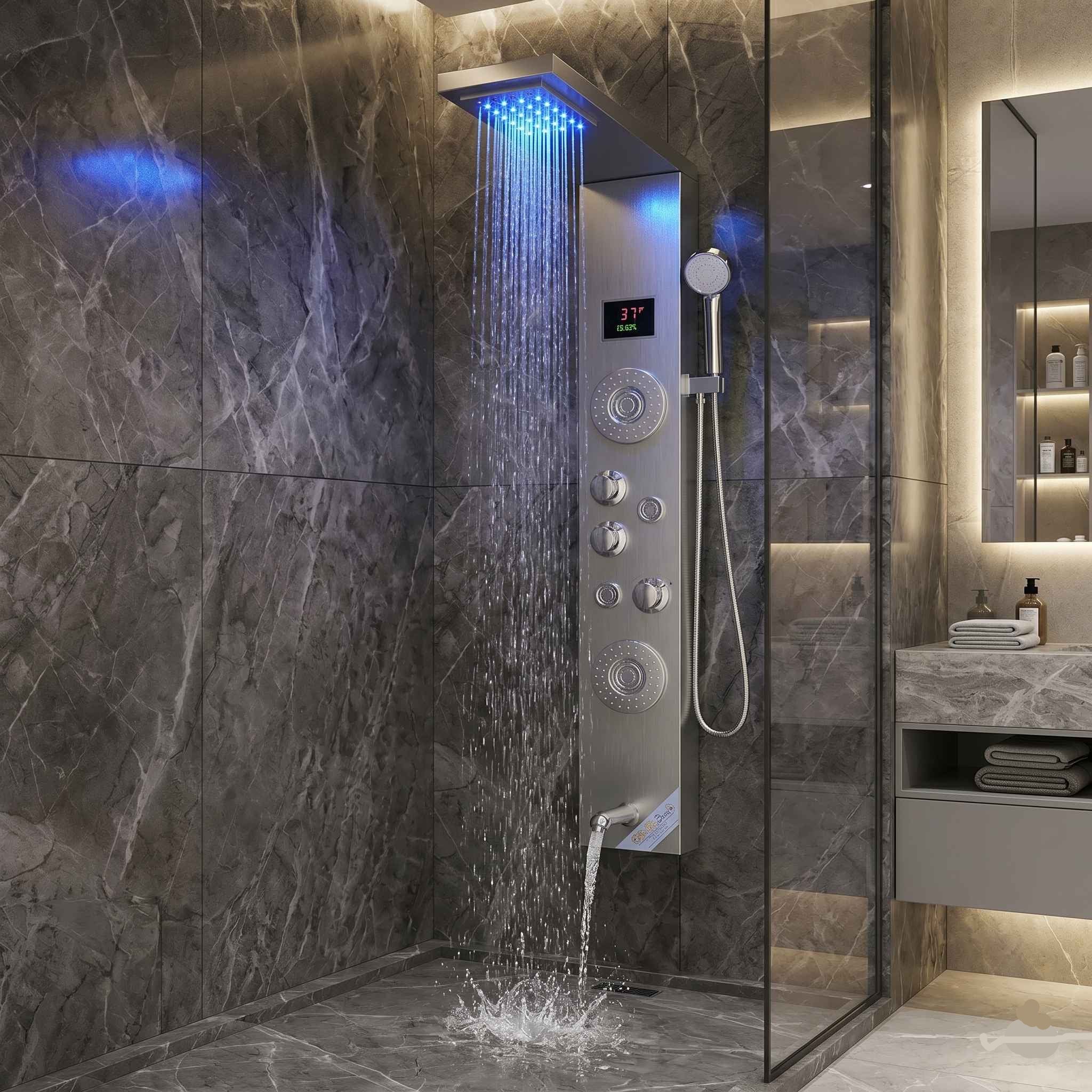 Colonne de douche LED hydromassante - Lovinox Hydropolis