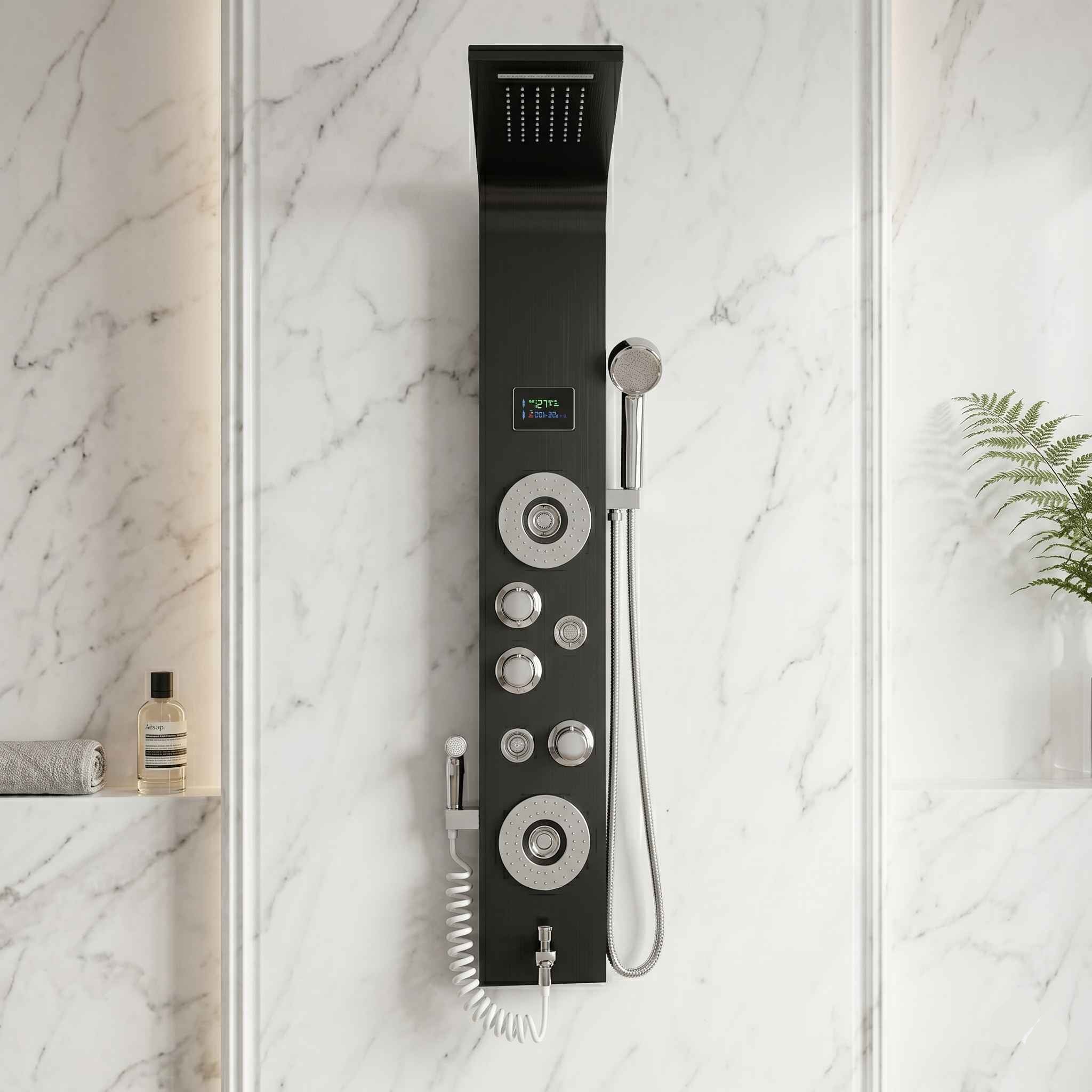 Colonne de douche hydromassante Design Courbée - Lovinox Elypse