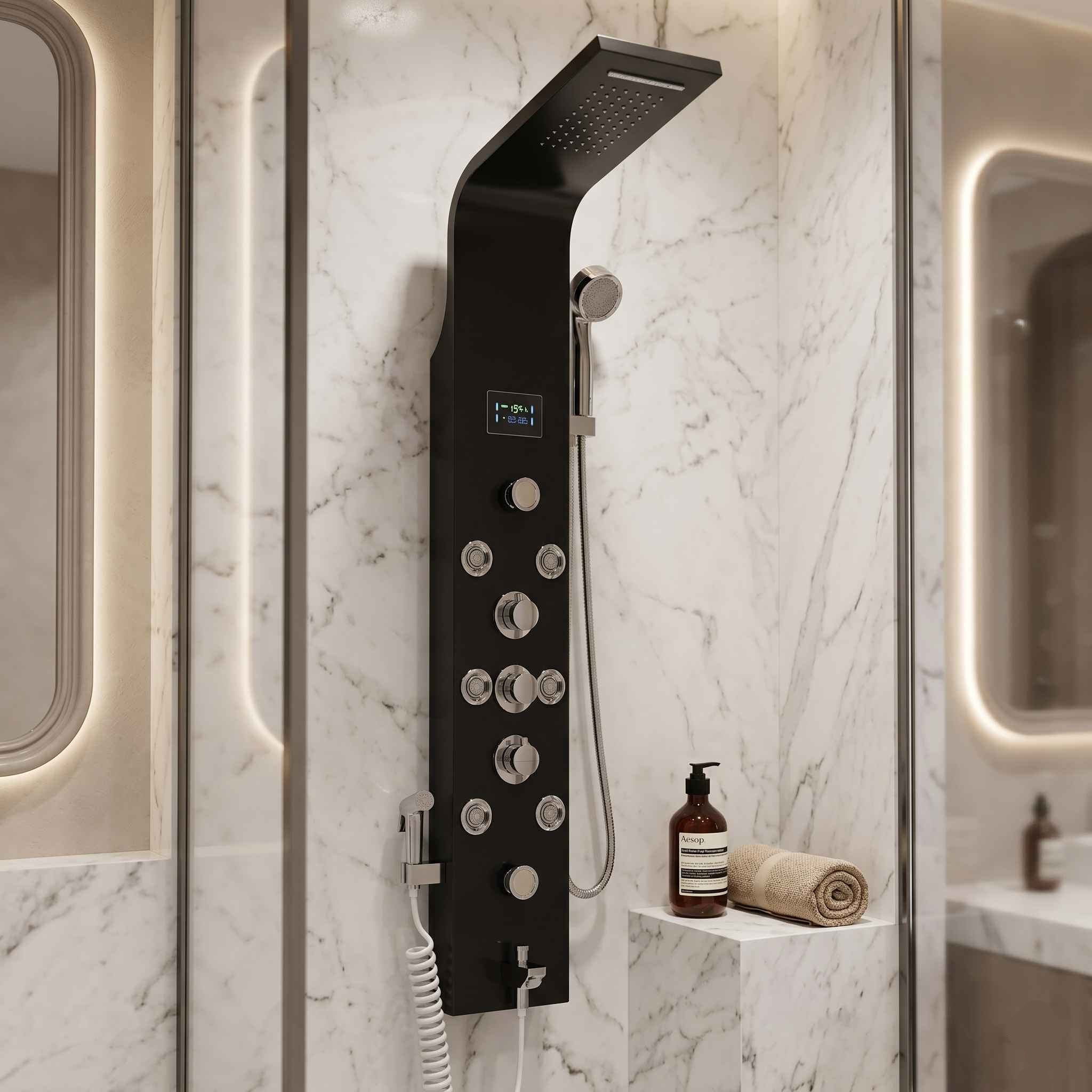 Colonne de douche LED Premium Courbée - Lovinox Altesse